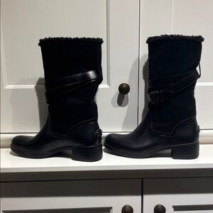 Coach Black Shearling-Lined Boots